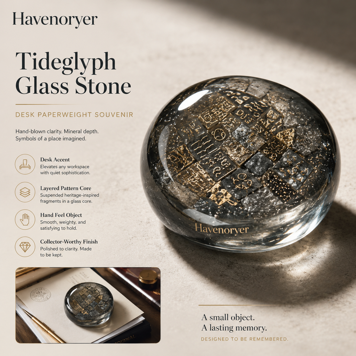 Havenoryer™ Tideglyph Glass Stone